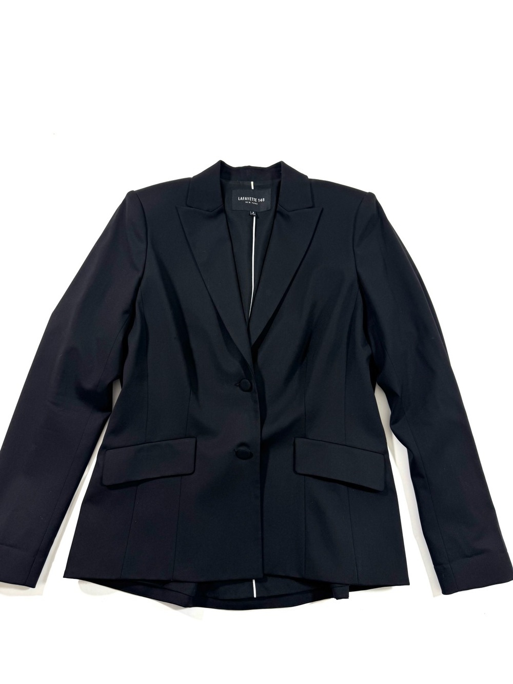 Lafayette 148 Stretch Wool Blazer Black Notch Lapel